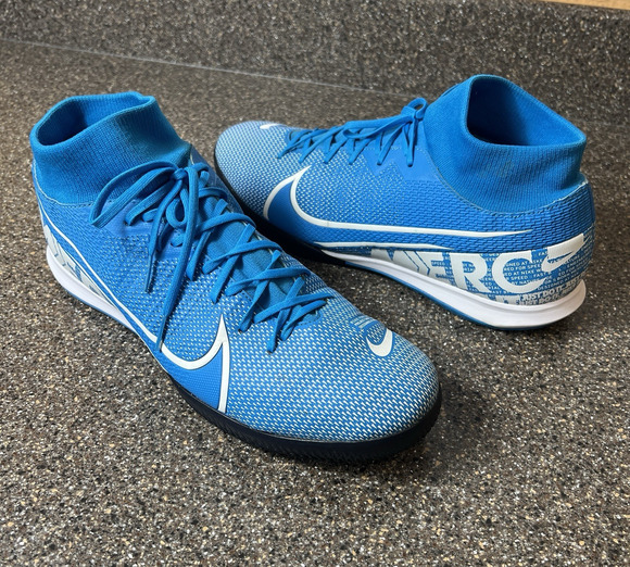 NIKE MERCURIAL SUPERFLY 7 ACADEMY IC INDOOR SOCCER MEN\'S SIZE 12 BLUE AT7979-414 main image 6